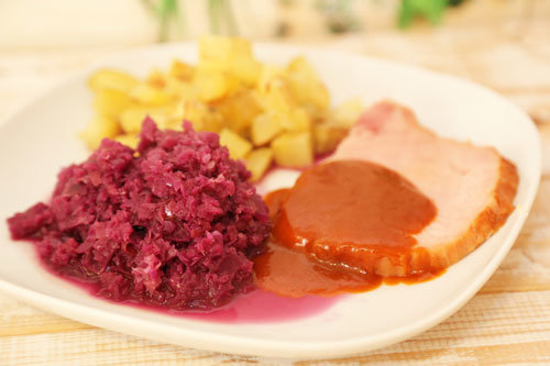 Thermomix Rotkohl mit Kartoffeln und Kasseler